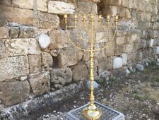 Huge Big Temple Menorah 7 branches branch Candel Gold Jerusalem Size 39
