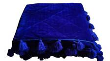 Royal Blue Velvet Quilt Royal Blue Throw Blanket Blue Queen Quilt. picture