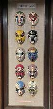 Vtg Antiqque Chinese Face Art Painted MASK Lot of 10 Mounted Mini's picture