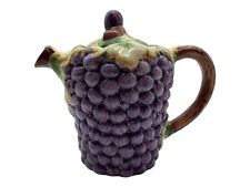 Majolica Vintage Grape Designed Pitcher, Made in Portugal Collectible Serveware picture