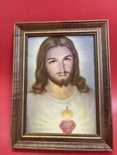 Vintage Jesus Gold Trimmed  Framed picture