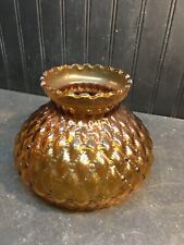 Brooke Crescent Amber Glass  Shade Quilted Diamond 7