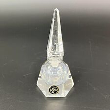 Vtg Hoya Japan Cut Facetted Lead Crystal Perfume Bottle w/ Original Sticker picture