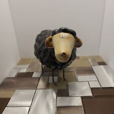 Whimsical Black Ceramic Sheep with Metal Legs,5 1/2 In h 61/2 Leg picture
