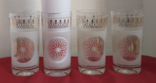 HTF Fascination by SCIO MCM Gold Atomic Starburst 4 Frosted Highball Glasses picture