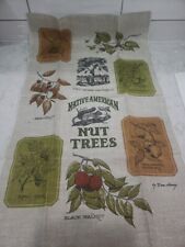 NWOT Vintage Kay Dee Native American Nut Tree Linen Kitchen Towel  MCM picture
