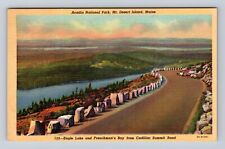 Mount Desert Island ME- Maine, Aerial Acadia National Park, Vintage Postcard picture