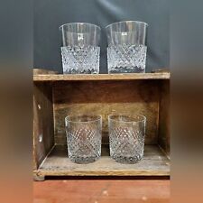 Vintage PARMA by Josair Diamond Crystal Cut Double Old Fashion Whiskey Glasses picture
