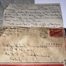 WWII May 1945 Navy Wife Love Letter to USS Nutmeg Ensign from New Jersey War picture
