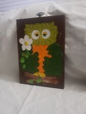 Vintage Handpainted Owl Wooden Wall Decor picture