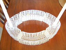 Vintage Cut Glass Flower Ring and Candle Holder - Oval - 4 Pieces picture