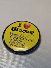 Woody Guthrie Folk Festival Pin Oklahoma Vintage Rare Unique Okemah Music  picture