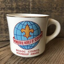Vintage 70s BSA Boy Scouts of America Modoc Council Roundup Award Ceramic Mug picture