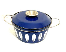 Vintage Catharine Holm Blue & White Enameled Dutch Oven Casserole With Lid EUC picture