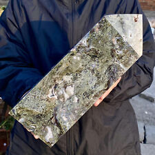 6.16LB Natural green moss agate quartz obelisk crystal aura healing picture