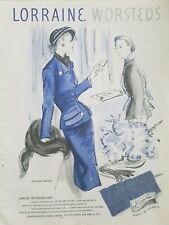1952 Lorraine Worsteds women's Sam silberstein Suit Vintage fashion ad picture