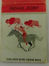 Indian Pony Hunting Buffalo Horseback Native American Vintage Matchbook Cover picture