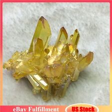 100g Natural Quartz Yellow Aura Titanium Crystal Cluster VUG Specimen Reiki Rock picture