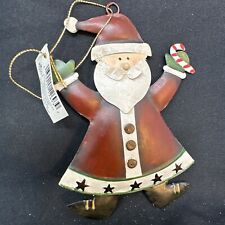 New Vintage Russ Berrie Santa Claus Tin Christmas Ornament 5