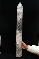 12.47lb Natural Polished White Clear Quartz Crystal Obelisk Wand Point Healing picture
