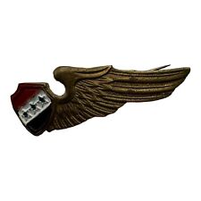 Vintage Iraqi Military Air Force Pilot's Metal Uniform Wing Pin, 1990s picture