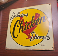 VINTAGE “Delicious Chicken Dinnery” Rustic/Vintage Mummert Metal Sign picture