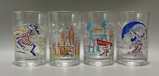 VTG 90s Walt Disney World 25th Anniversary McDonald's Drinking Glasses 4 Pieces picture