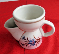 Vintage Scuttle Style Shaving Mug Unmarked Blue Floral Design picture