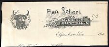 Ben Schori Live Stock Elgin, IA / H.J.  Hutchinson* Decorah Cut 1896 Billhead picture