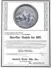1896 Ben Hur Bicycles Model 25 FOOL PROOF 1897 Central Cycle Co Dealer Print Ad picture