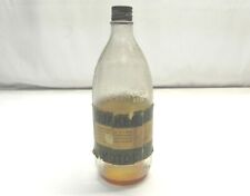 VINTAGE 1940'S QUAKER STATE MOTOR OIL GLASS BOTTLE QT *EMPTY* PRE-OWNED USED  picture