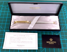 Mikimoto International Two Tone Gold & Chrome Ballpoint Pen with Pearl picture