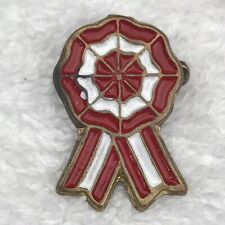 Red White Ribbon Vintage Metal Enamel Pin picture