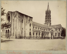 Neurdein, France, Toulouse, Basilica of Saint-Sernin vintage albumen print Tirag picture