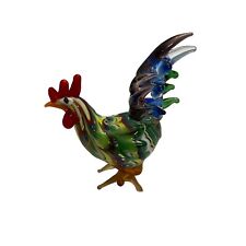 Fitz And Floyd Glass Menagerie Rooster Figurine 3” Country Farm Decor No Flaws picture