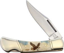 Alaska Scrimshaw Connection Eagle Lockback Bone Folding Stainless Knife ASC3 picture