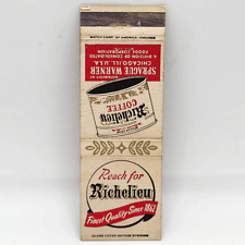 Vintage Matchcover Richelieu Coffee Sprague Warner Chicago Illinois Consolidated picture