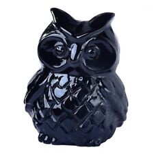  1.9 Inch Owl Statue Owl Figurine Home Decor, Healing Crystal Black Obsidian picture