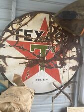 Texaco Porcelain Double Sided 6 foot antique sign. USA 2-7-61. picture