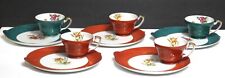 UCAGCO Hand Painted Occupied Japan Teacup and Saucer Snack Plate Set of 5 picture