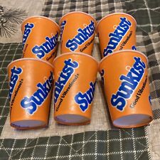 6 Sunkist Orange Wax Paper Sample Cups Soda Pop  Cups 2 5/8 Good Vibrations picture