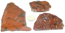 3 Jazzy Red Jaspers Great Lapidary Material Total 8.1 ounces 1st Pic Wet #2880 picture
