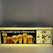 RARE Vintage GENESEE BEER Lighted Beer Sign Clock 30X10 Variety Beer Read picture