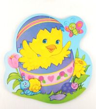 Easter Vintage Die Cut Paper Cardboard Decoration Chick In Egg  Butterfly 16