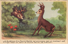 DISNEY PC, AT THE TURN OF A THICKET, BAMBI, Vintage Postcard (b43729) picture