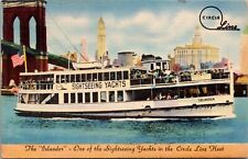 Linen Postcard The Islander Circle Line Sightseeing Yachts New York City picture