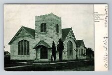 Smith Center KS-Kansas, First Congregational Church, Vintage c1908 Postcard picture