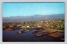 Everett WA-Washington, Aerial Lumber and Pulp Center, Harbor Vintage Postcard picture