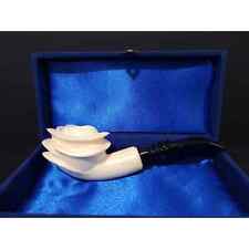 Smooth Diplomat Rose Tobacco Pipe By TEKIN New Block Meerschaum Handmade w Case picture