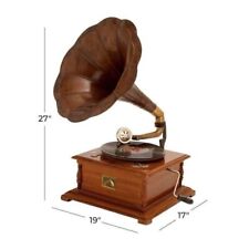 Antique Victor Victrola Phonograph Talking Machine with Tin Horn, - Phonographs picture